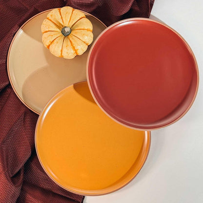 Ceramic Dinner Plates Set of 6, 10 inch Dish Set - Microwave, Oven, and Dishwasher Safe, Scratch Resistant, Modern Rustic Dinnerware- Kitchen Porcelain Serving Dishes - Vanilla White