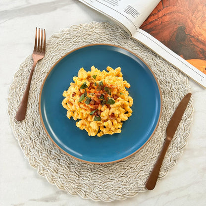 Ceramic Dinner Plates Set of 6, 10 inch Dish Set - Microwave, Oven, and Dishwasher Safe, Scratch Resistant, Modern Rustic Dinnerware- Kitchen Porcelain Serving Dishes - Vanilla White