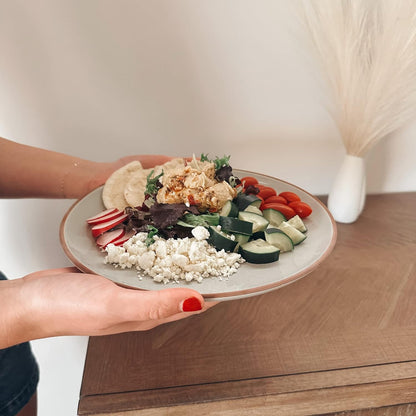 Ceramic Dinner Plates Set of 6, 10 inch Dish Set - Microwave, Oven, and Dishwasher Safe, Scratch Resistant, Modern Rustic Dinnerware- Kitchen Porcelain Serving Dishes - Vanilla White