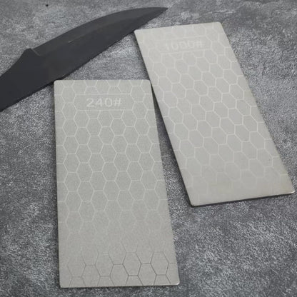 4 Pcs Diamond Sharpening Stone, with Angle Guide and Leather Strop, Knife Sharpener Stone Whetstone Honeycomb Surface Plate with Non-slip Base for Pocket Knives Scissors