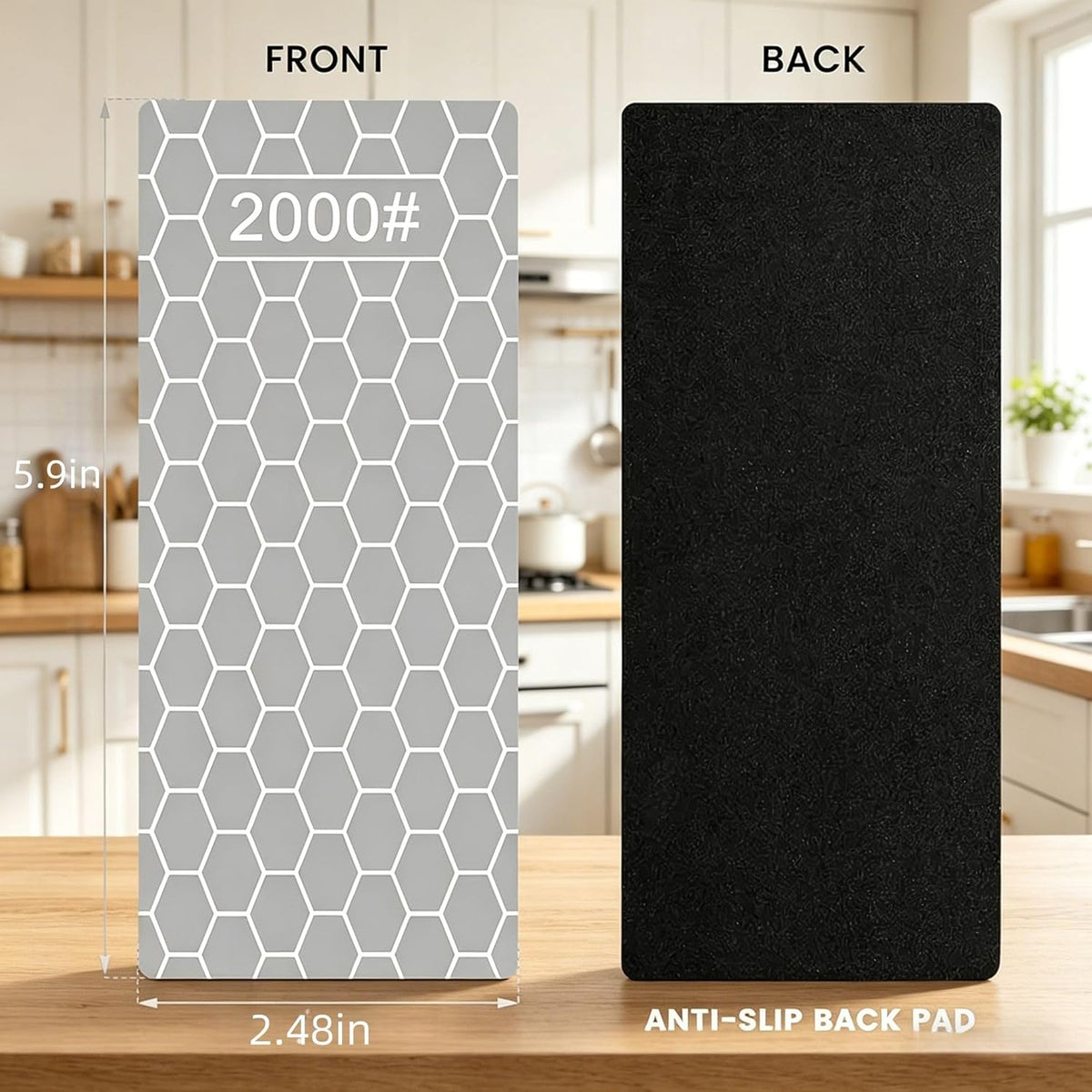 4 Pcs Diamond Sharpening Stone, with Angle Guide and Leather Strop, Knife Sharpener Stone Whetstone Honeycomb Surface Plate with Non-slip Base for Pocket Knives Scissors
