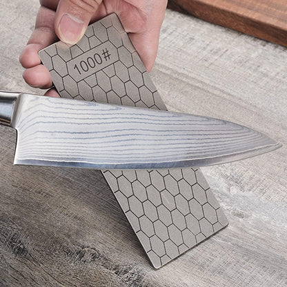 4 Pcs Diamond Sharpening Stone, with Angle Guide and Leather Strop, Knife Sharpener Stone Whetstone Honeycomb Surface Plate with Non-slip Base for Pocket Knives Scissors