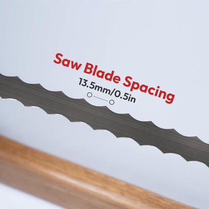Kitchen Click Bread Knife for Homemade Bread – 16" Acacia Wood Bow Knife with 3 Extra Blades – Sourdough Bread Slicer for Even, Crumb-Free Cuts – Ideal for Artisan Loaves, Bagels