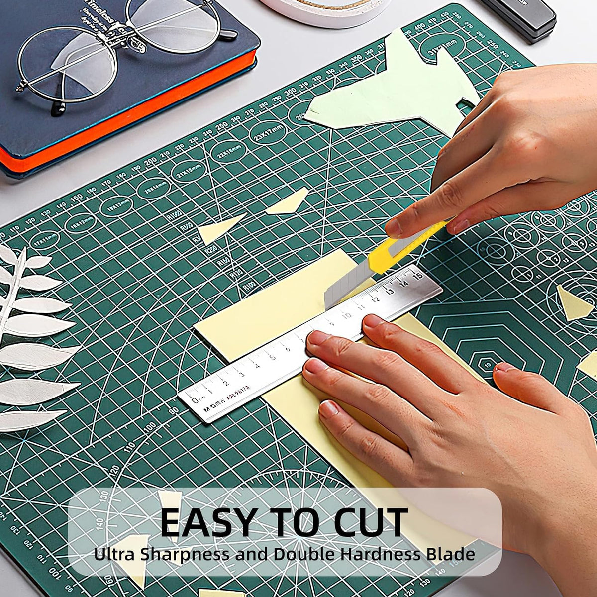 4 Pack Box Cutter Knife, 3-rd Gen Utility Knives, Razor Blade Opener, Utility Knives, Box Cutters Retractable, Small Work Knife