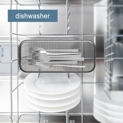 Dish Rack, Stainless Steel Kitchen Drain Basket, Compact Utensil Drying Rack Dishwasher Accessory, Hanging Cutlery and Utensil Organizer, Set of 2