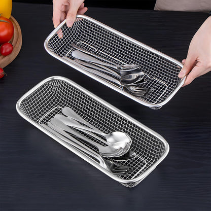 Dish Rack, Stainless Steel Kitchen Drain Basket, Compact Utensil Drying Rack Dishwasher Accessory, Hanging Cutlery and Utensil Organizer, Set of 2
