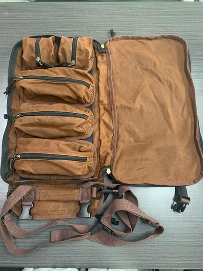 The Pack Mule Mini 2-in-1 Tool Roll Bag, Double-Sided Roll Up Storage for Wrenches, Knives, HVAC, Electrician, Plumber, Mechanic – Great Gift for Men