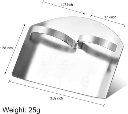 2 Pcs Finger Guard for Cutting, Stainless Steel Knife Cutting Protector, Kitchen Tool Upgraded Double Finger Protectors, Avoid Hurting When Slicing and Chopping