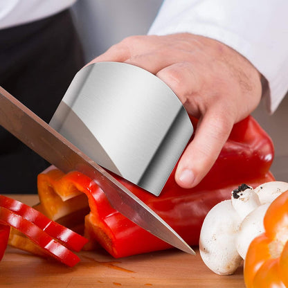2 Pcs Finger Guard for Cutting, Stainless Steel Knife Cutting Protector, Kitchen Tool Upgraded Double Finger Protectors, Avoid Hurting When Slicing and Chopping