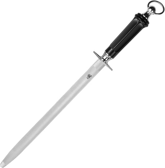 10-Inch Flat Diamond Knife Sharpening Rod, ABS Handle | Flat diamond surface for broader blade contact, high carbon steel rod, ABS handle and built-in magnet