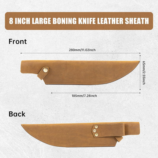 Leather Sheath for 8 Inch Boning Knife, for belt Knife Holster belt, Knife Scabbard Cover, Shop Knife Sheath Knives Sleeves Case Edge Guards Blade Protectors for Outdoor Camping