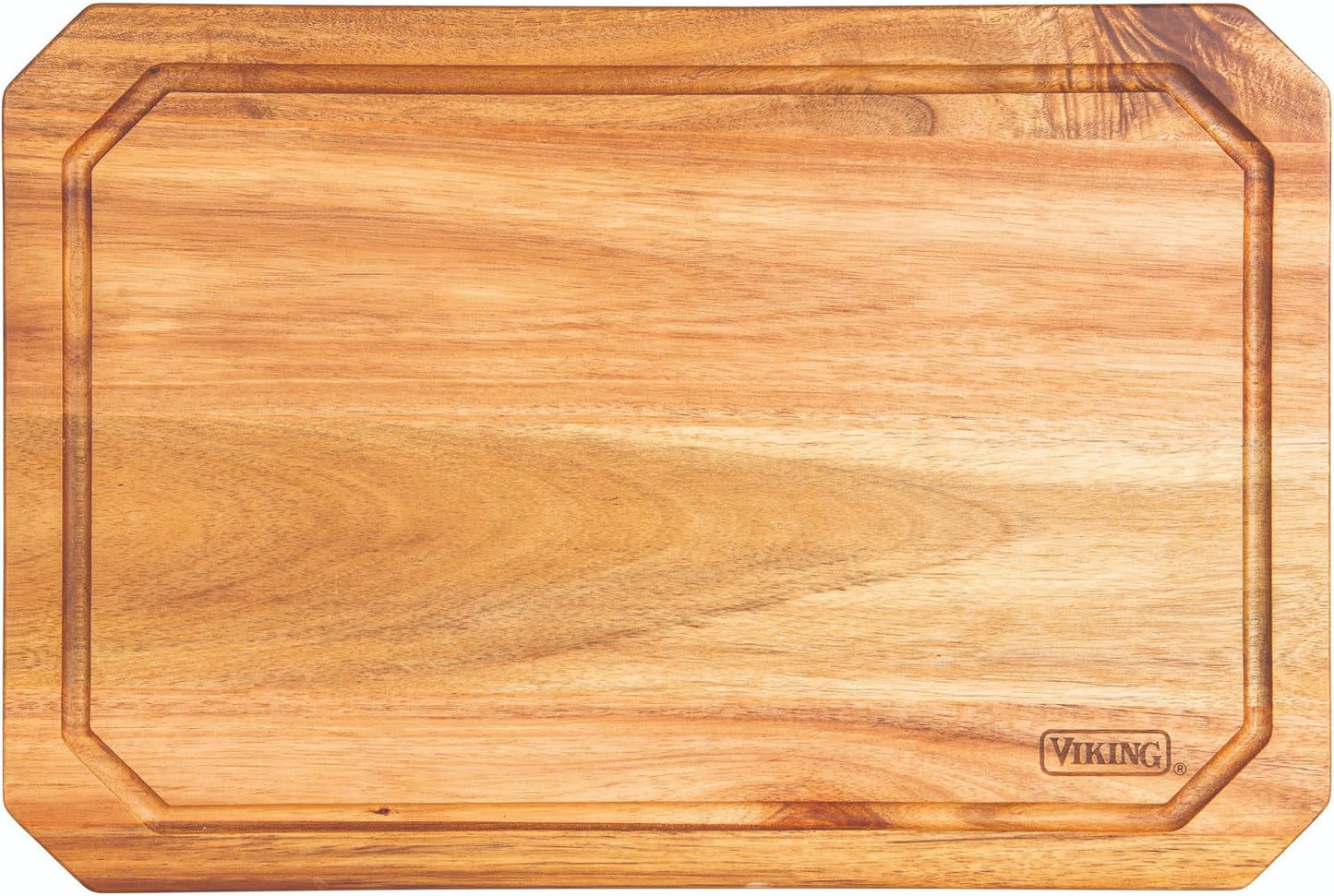 Cutting Board, Acacia Wood Kitchen Carving Board with Juice Groove, 18 x 12 x 0.75 Inch