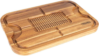 Cutting Board, Acacia Wood Kitchen Carving Board with Juice Groove, 18 x 12 x 0.75 Inch