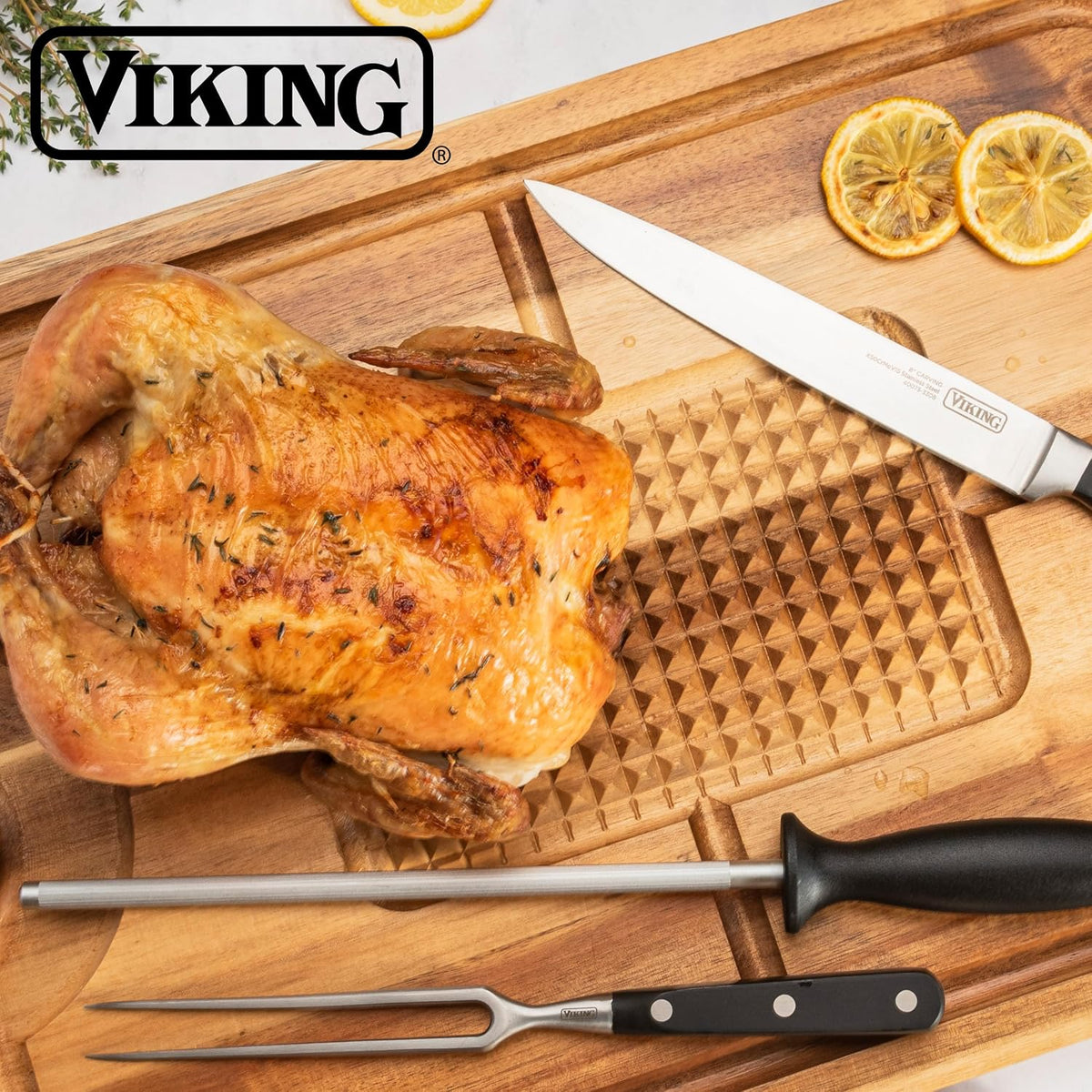 Cutting Board, Acacia Wood Kitchen Carving Board with Juice Groove, 18 x 12 x 0.75 Inch