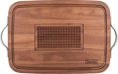 Cutting Board, Acacia Wood Kitchen Carving Board with Juice Groove, 18 x 12 x 0.75 Inch
