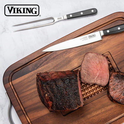 Cutting Board, Acacia Wood Kitchen Carving Board with Juice Groove, 18 x 12 x 0.75 Inch