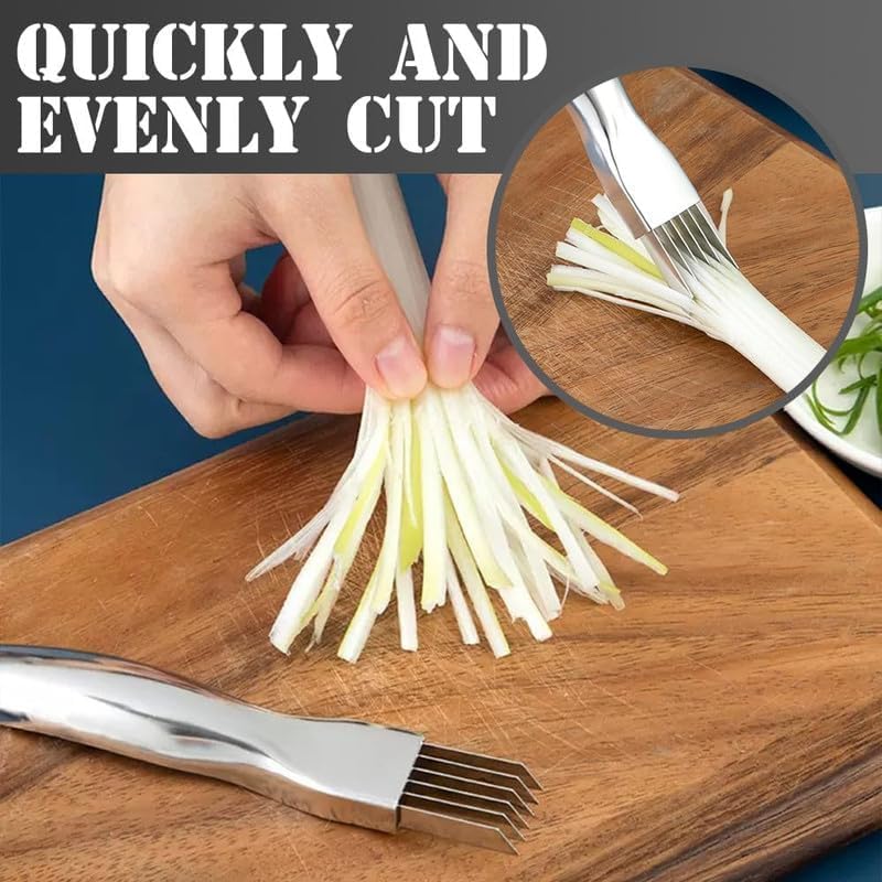 2024 New Upgrade Stainless Steel Chopped,Shred Silk The Knife Green Onion Knife, Kitchen Vegetable Cutter Sharp Scallion Shredding Cutter Household Multifunctional Food Slicer Gadget