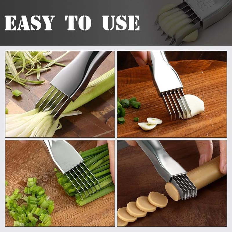 2024 New Upgrade Stainless Steel Chopped,Shred Silk The Knife Green Onion Knife, Kitchen Vegetable Cutter Sharp Scallion Shredding Cutter Household Multifunctional Food Slicer Gadget