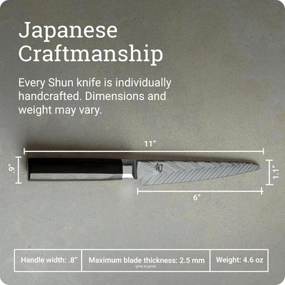 Dual Core 6" Utility/Butchery Knife, Handcrafted Japanese Kitchen Knife, VG10 and VG2 Damascus Steel Blade, Pakkawood Handle, Precision and Sharpness for Professional and Home Chefs