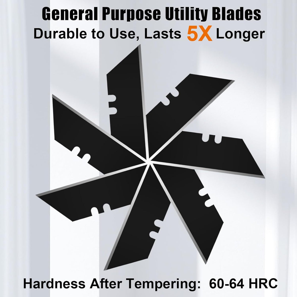 60 Pack Utility Knife Blades, Box Cutter Blades, SK2 Razor Blades with Titanium Fully Coating, Refilled Blades for Box Cutter Utility Knife, Replacement Blades with plastic dispenser box (Gold)