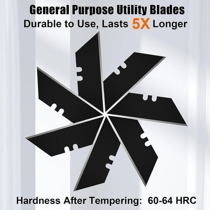 60 Pack Utility Knife Blades, Box Cutter Blades, SK2 Razor Blades with Titanium Fully Coating, Refilled Blades for Box Cutter Utility Knife, Replacement Blades with plastic dispenser box (Gold)