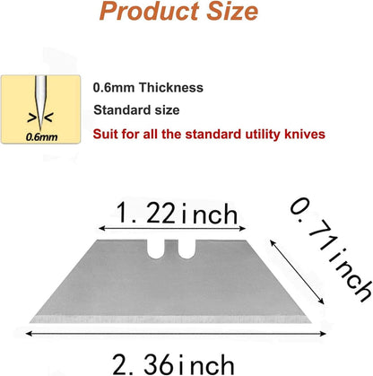 60 Pack Utility Knife Blades, Box Cutter Blades, SK2 Razor Blades with Titanium Fully Coating, Refilled Blades for Box Cutter Utility Knife, Replacement Blades with plastic dispenser box (Gold)