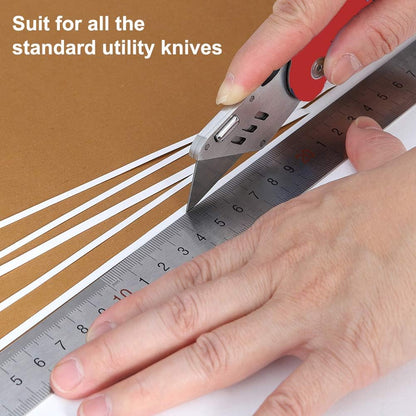 60 Pack Utility Knife Blades, Box Cutter Blades, SK2 Razor Blades with Titanium Fully Coating, Refilled Blades for Box Cutter Utility Knife, Replacement Blades with plastic dispenser box (Gold)
