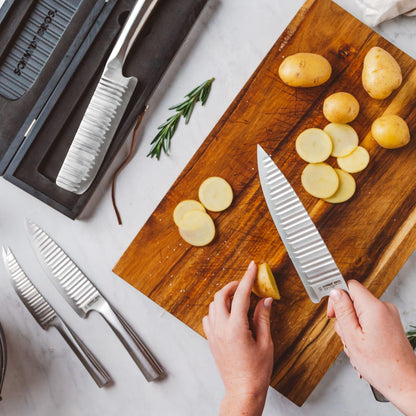 . Evolution 7" Nakiri Knife, High-Carbon German Stainless Steel Cutlery in a Wood Gift Box