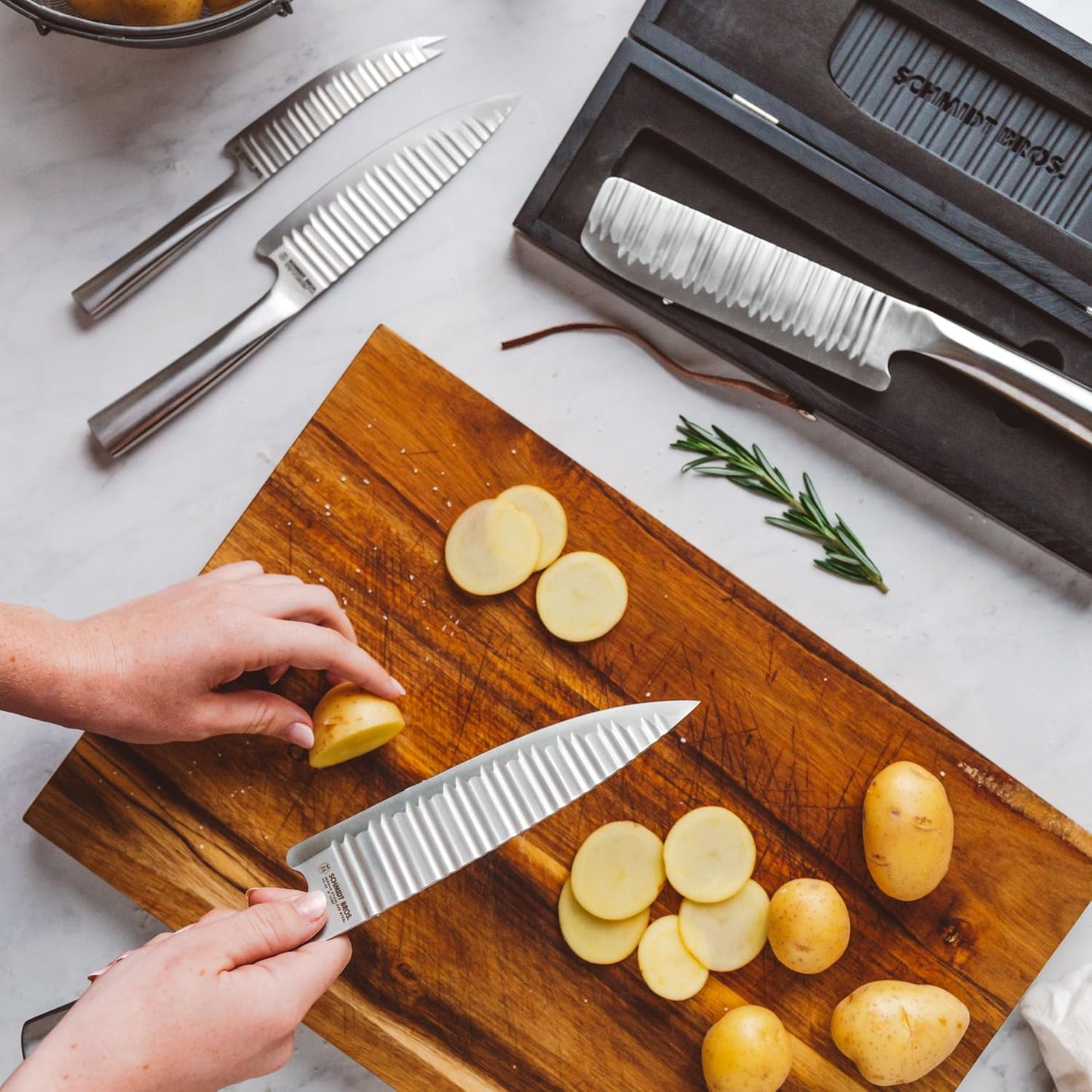 . Evolution 7" Nakiri Knife, High-Carbon German Stainless Steel Cutlery in a Wood Gift Box
