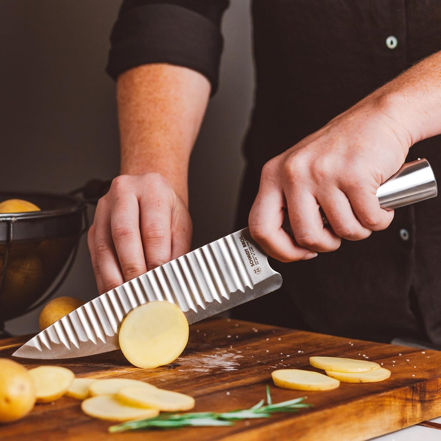 . Evolution 7" Nakiri Knife, High-Carbon German Stainless Steel Cutlery in a Wood Gift Box