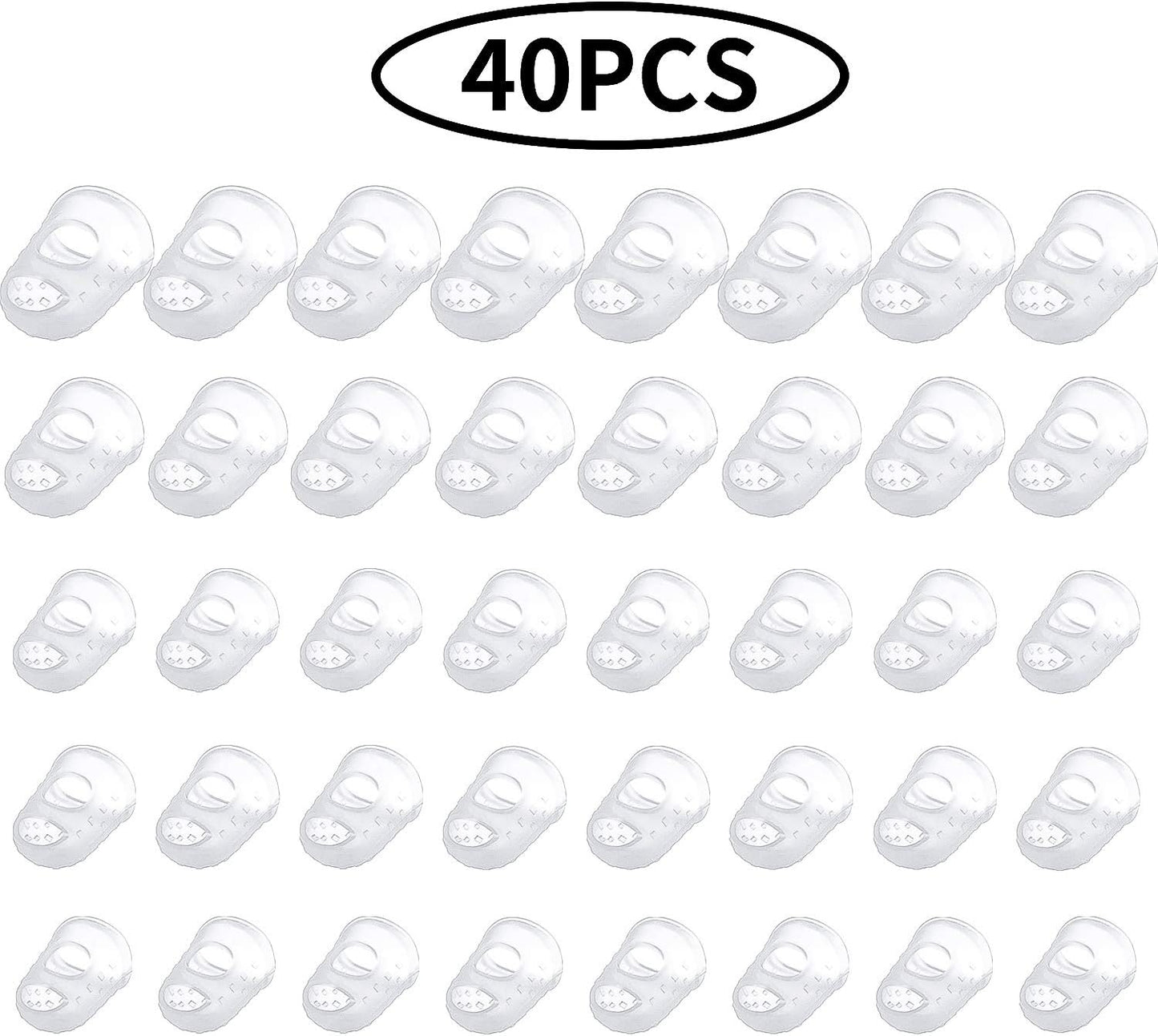 40 Pieces Guitar Fingertip Protectors Silicone Finger Guards Anti-slip Finger Protection Covers Caps for Stringed Instruments Guitar Mandolin Bass Counting Sewing, 5 Sizes