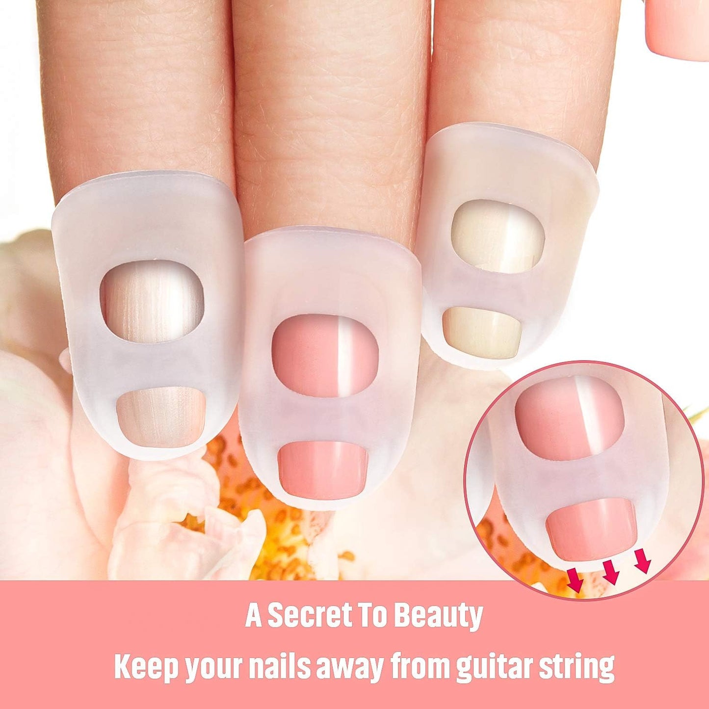 40 Pieces Guitar Fingertip Protectors Silicone Finger Guards Anti-slip Finger Protection Covers Caps for Stringed Instruments Guitar Mandolin Bass Counting Sewing, 5 Sizes