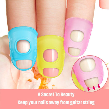 40 Pieces Guitar Fingertip Protectors Silicone Finger Guards Anti-slip Finger Protection Covers Caps for Stringed Instruments Guitar Mandolin Bass Counting Sewing, 5 Sizes