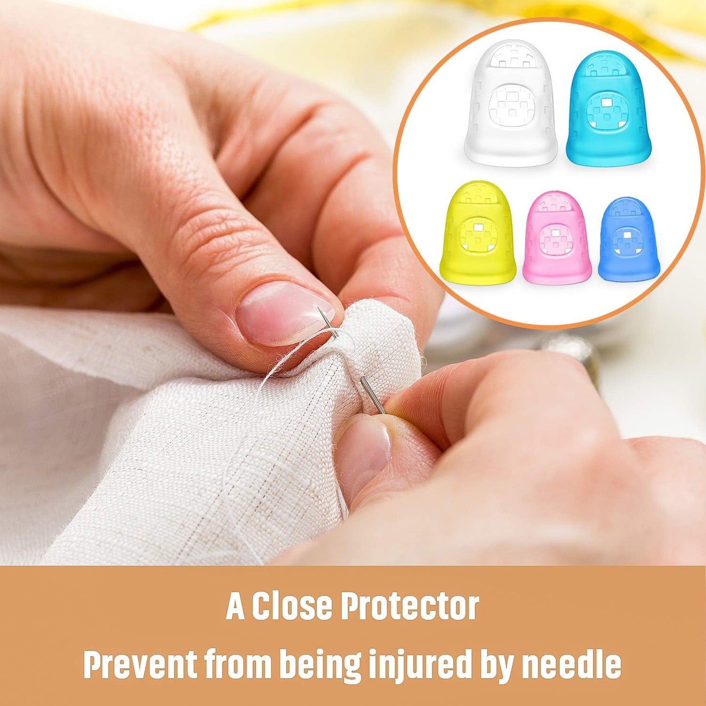 40 Pieces Guitar Fingertip Protectors Silicone Finger Guards Anti-slip Finger Protection Covers Caps for Stringed Instruments Guitar Mandolin Bass Counting Sewing, 5 Sizes