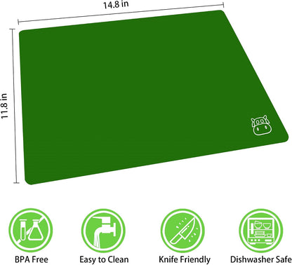 Flexible Plastic Cutting Board Set of 5 Gradient Color, Colorful Chopping Boards, BPA Free Mats, Non-Slip, Dishwasher Safe, 15x12 Inch, Gray Neutral Colors