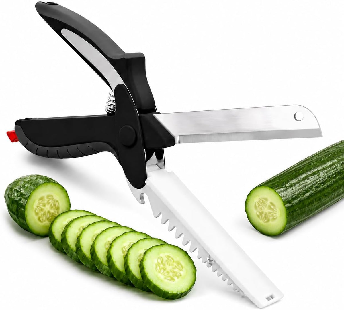 6-in-1 Cutting Board Scissors, Dishwasher Safe and Spring Assist | Meat, Fruits, Fish & Vegetable Scissors Food Cutter, Spring-Assist for Faster Prep, Safety Lock, Fish Scaler, Dishwasher-Safe