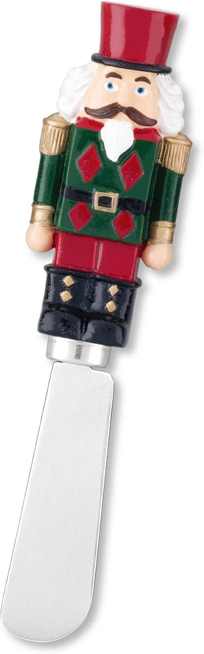 Winter Cardinal Cheese Spreaders, Hand-Painted Resin Handles with Stainless Steel Blades for Spreading Cream Cheese, Butter, Jam, or Sandwich, Set of 4