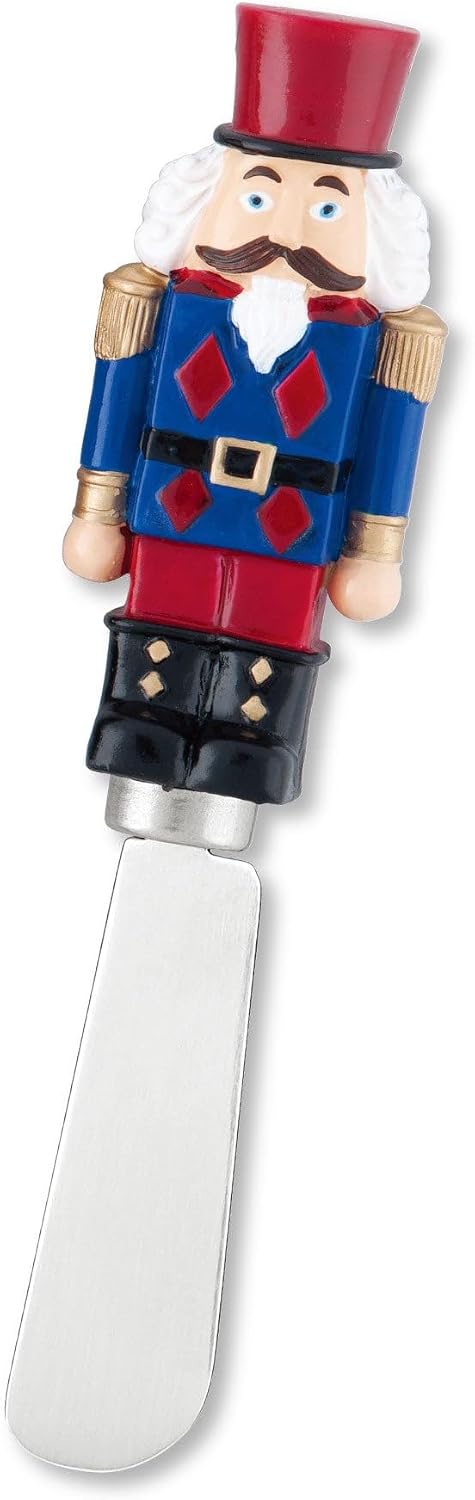 Winter Cardinal Cheese Spreaders, Hand-Painted Resin Handles with Stainless Steel Blades for Spreading Cream Cheese, Butter, Jam, or Sandwich, Set of 4