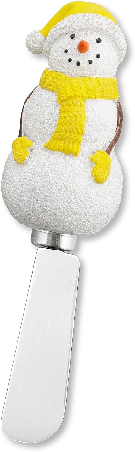 Winter Cardinal Cheese Spreaders, Hand-Painted Resin Handles with Stainless Steel Blades for Spreading Cream Cheese, Butter, Jam, or Sandwich, Set of 4