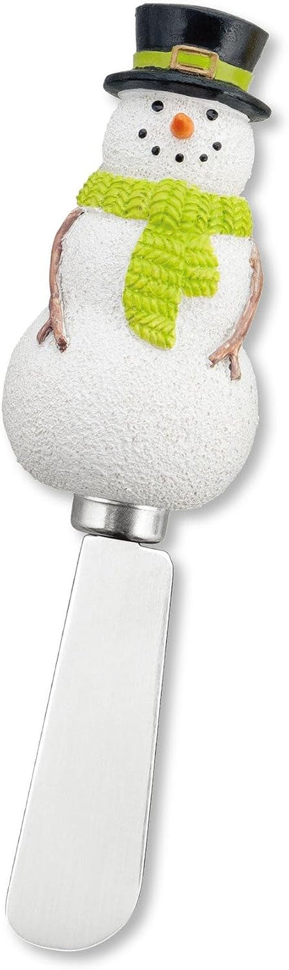 Winter Cardinal Cheese Spreaders, Hand-Painted Resin Handles with Stainless Steel Blades for Spreading Cream Cheese, Butter, Jam, or Sandwich, Set of 4
