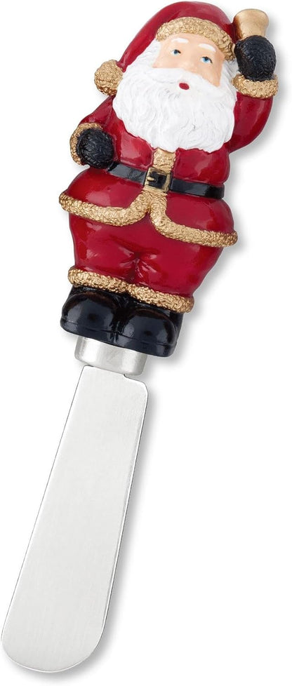 Winter Cardinal Cheese Spreaders, Hand-Painted Resin Handles with Stainless Steel Blades for Spreading Cream Cheese, Butter, Jam, or Sandwich, Set of 4