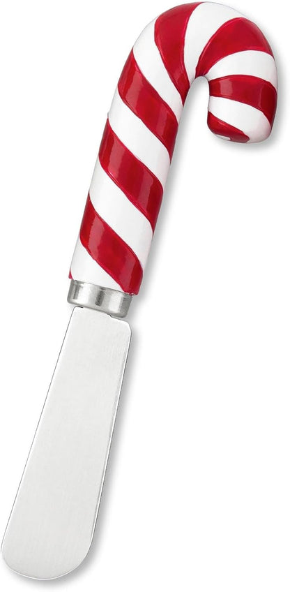 Winter Cardinal Cheese Spreaders, Hand-Painted Resin Handles with Stainless Steel Blades for Spreading Cream Cheese, Butter, Jam, or Sandwich, Set of 4