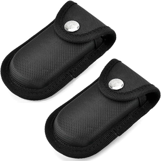 2Pcs Nylon Pocket Knife Sheath, Folding Knife Belt Sheath with Belt Loop, 4.3 Inch Multitool Case, Black