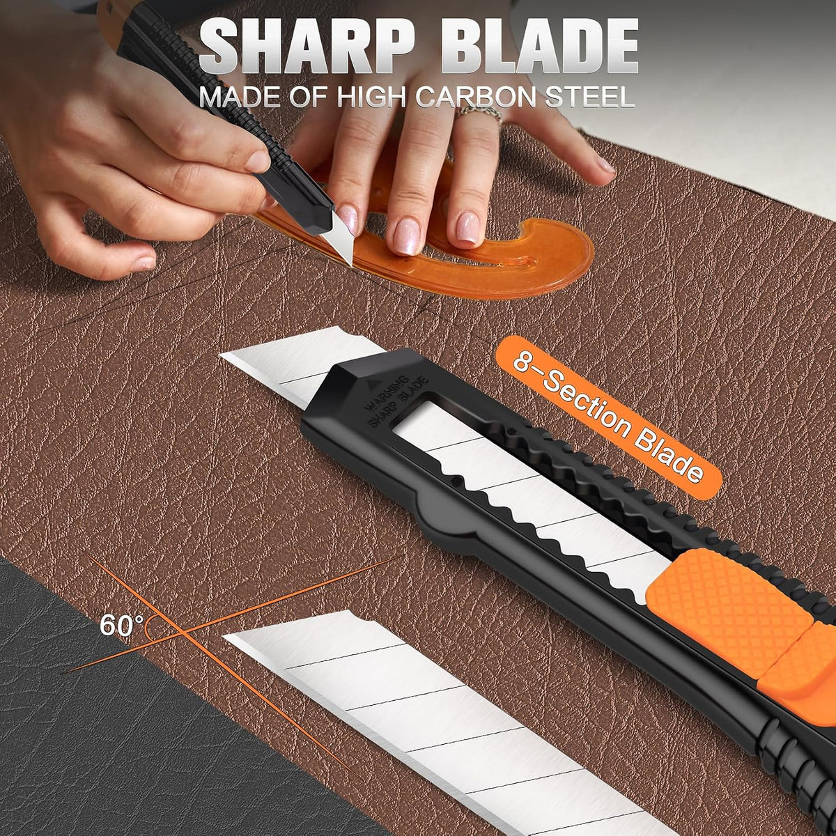 Box Cutter Retractable, 18mm Utility Knife, Razor Knife