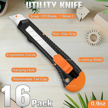Box Cutter Retractable, 18mm Utility Knife, Razor Knife