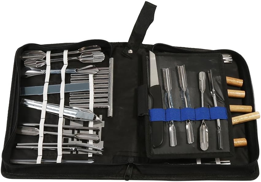 Culinary Carving Tool Kit, 1 Set 46Pcs Carving Tools Kit, Portable Vegetable Fruit Food Chisel Kitchen Cutting Products including Carry Bag Halloween Pumpkin Carving Kit