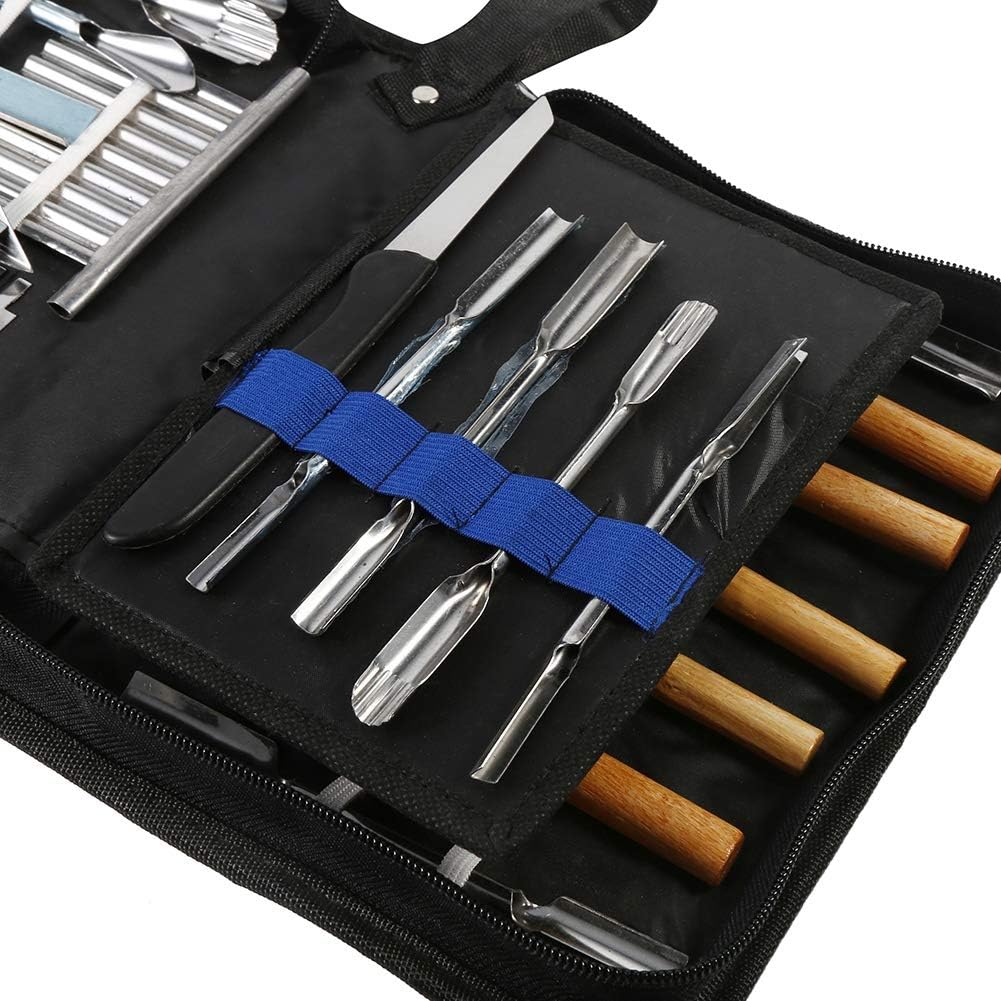 Culinary Carving Tool Kit, 1 Set 46Pcs Carving Tools Kit, Portable Vegetable Fruit Food Chisel Kitchen Cutting Products including Carry Bag Halloween Pumpkin Carving Kit