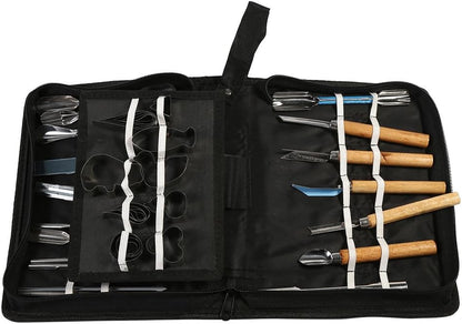 Culinary Carving Tool Kit, 1 Set 46Pcs Carving Tools Kit, Portable Vegetable Fruit Food Chisel Kitchen Cutting Products including Carry Bag Halloween Pumpkin Carving Kit