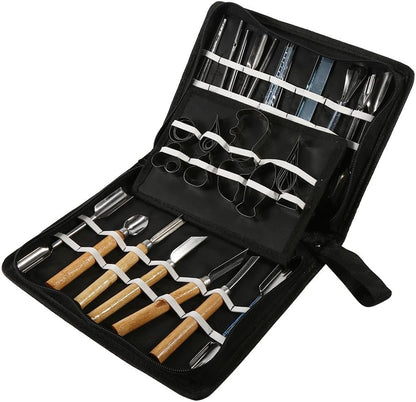Culinary Carving Tool Kit, 1 Set 46Pcs Carving Tools Kit, Portable Vegetable Fruit Food Chisel Kitchen Cutting Products including Carry Bag Halloween Pumpkin Carving Kit
