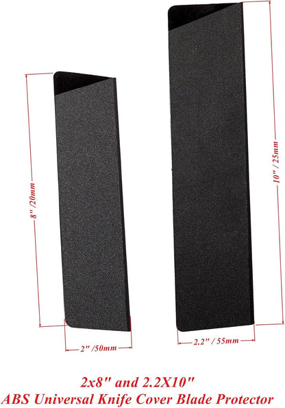 2Pack Knife Guards, 2x8" and 2.2X10" ABS Universal Knife Cover Blade Protector Non-Scratch Felt Lining Chef Knife Sheath